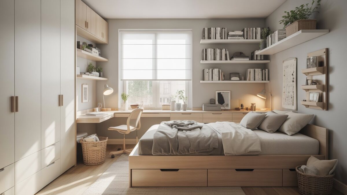 how to organize a small bedroom