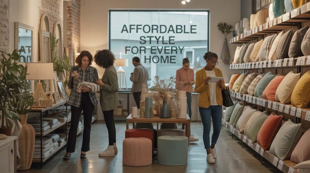 person browsing affordable home decor options on a laptop at home
