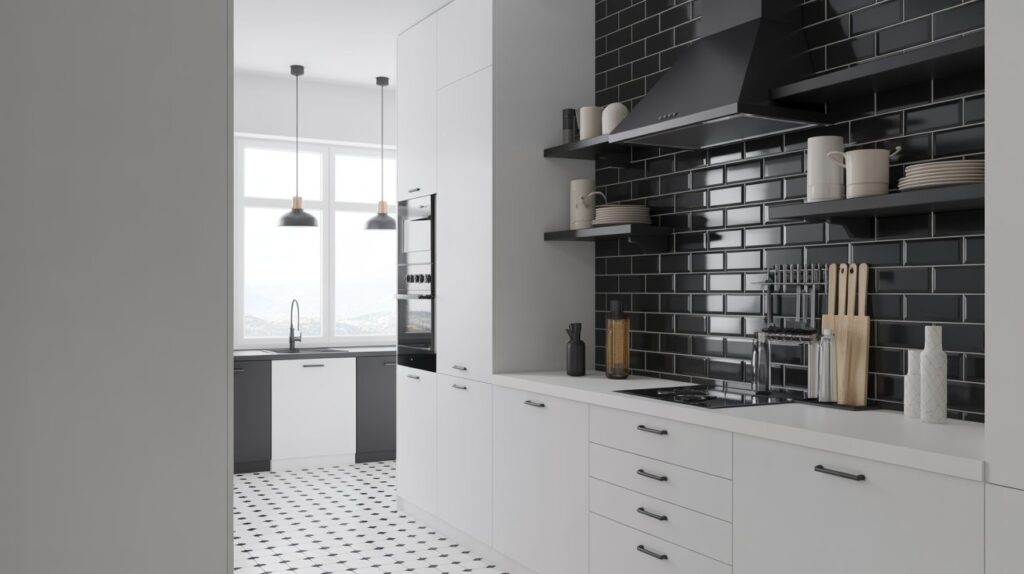 Black and White Farmhouse Kitchen