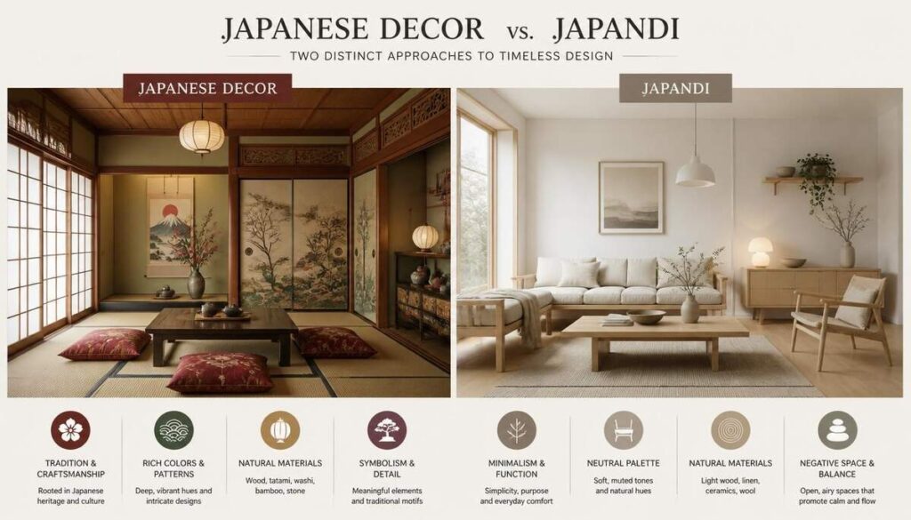 Japanese Interior Design vs Japandi: