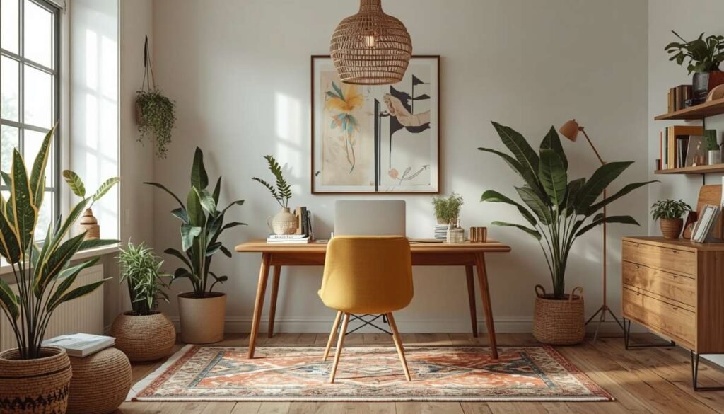 Renter-Friendly Boho Office Ideas (No Nails, No Damage)