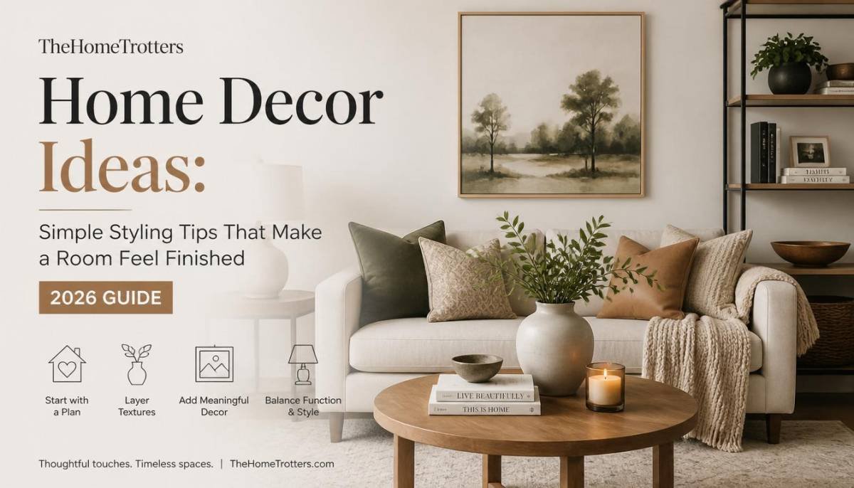 TheHomeTrotters Home Decor Ideas Simple Styling Tips That Make a Room Feel Finished 2026 Guide-TheHomeTrotters Home Decor Ideas