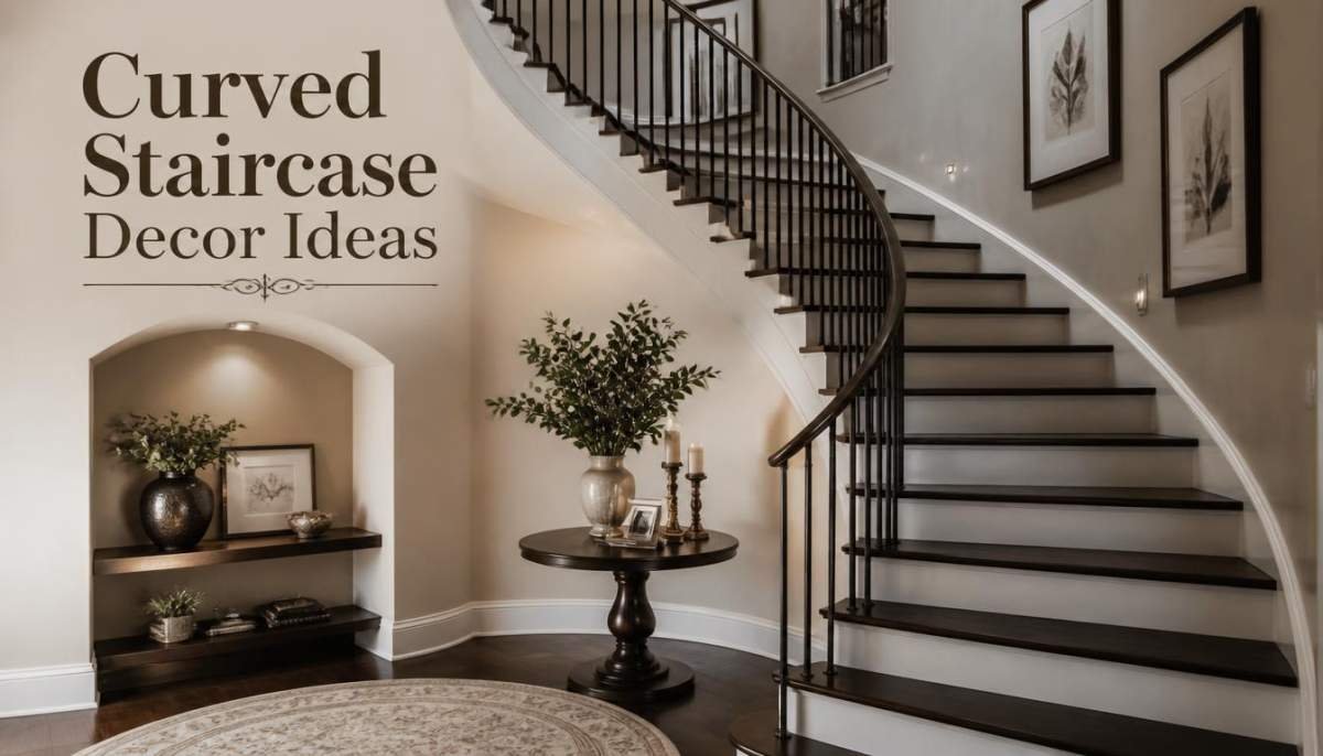 Curved Staircase Decor Ideas Stylish Ways to Make the Most of Your Space-Curved Staircase Decor Ideas