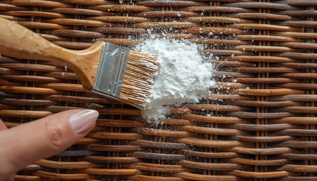 baking soda paste for cleaning wicker basket stains